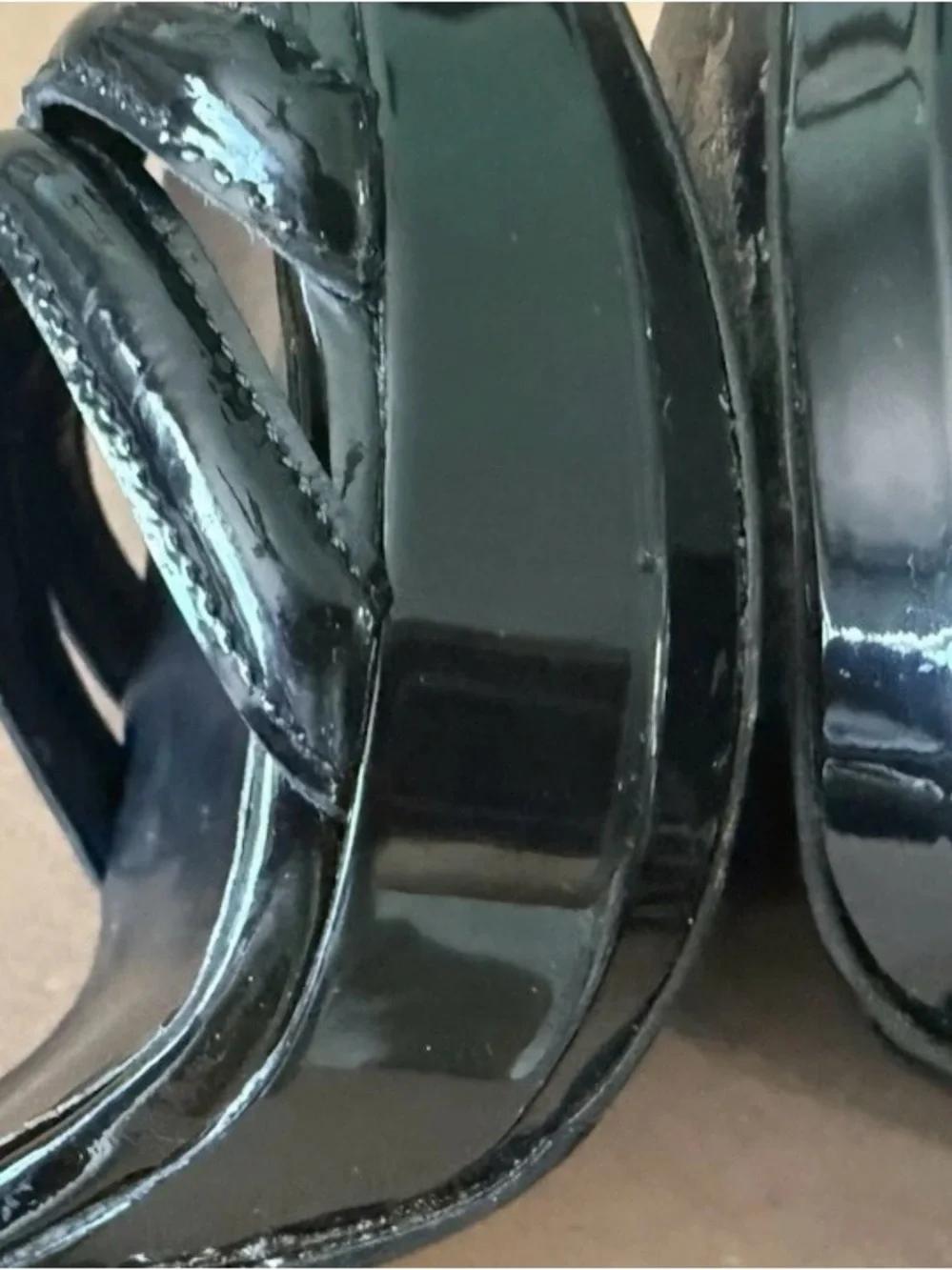 BURBERRY GLOSSY PLATFORM PUMPS HEELS SANDALS Sz 38.5 US 8.5 Black Made In Italy